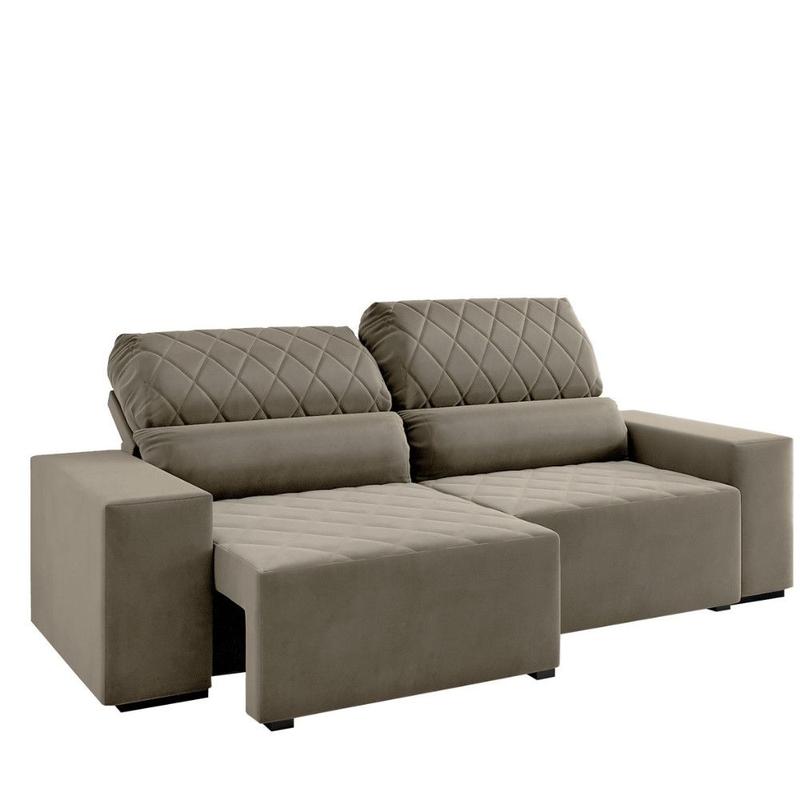 Sofá 3 Lugares Retrátil Reclinável 200cm Veludo Jaguar Viero